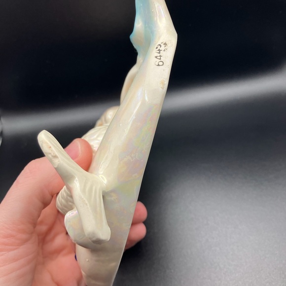 Vintage Iridescent Lefton Mermaid Riding a Dolphin - Picture 10 of 11
